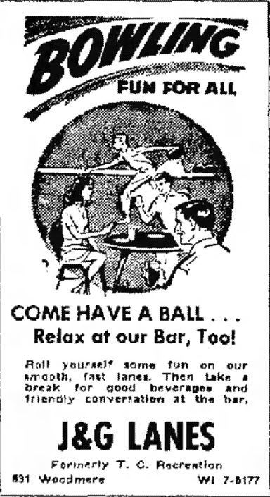 J&G Lanes (T.C. Recreation) - June 1971 Traverse City Newspaper (newer photo)